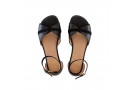 PETAL Black Leather barefoot sandals 