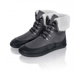 LYNX Dark Grey barefoot winter boots