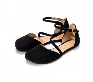 ORCHID Black Suede barefoot sandals 
