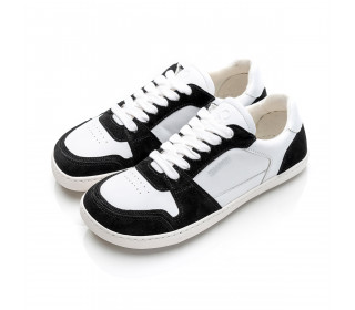 RE:WIND Black & White Leather barefoot sneakers