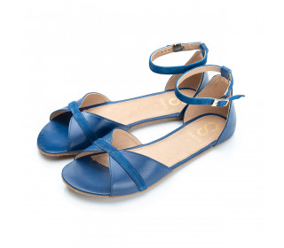 PETAL Royal Blue Leather barefoot sandals 