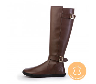 GLAM Brown Leather barefoot boots