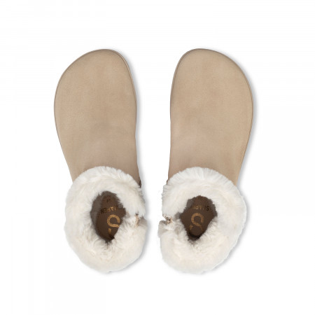 FLUFFY Beige winter barefoot boots