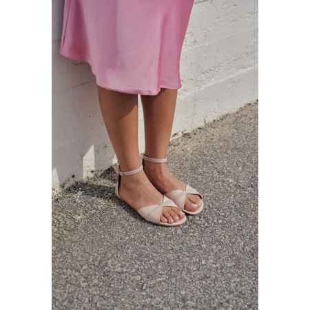 Barefoot sandále PETAL Light Rose Leather