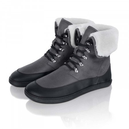 LYNX Dark Grey barefoot winter boots