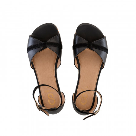 Barefoot sandále PETAL Black Leather