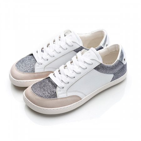 CHARM Silver Leather barefoot sneakers