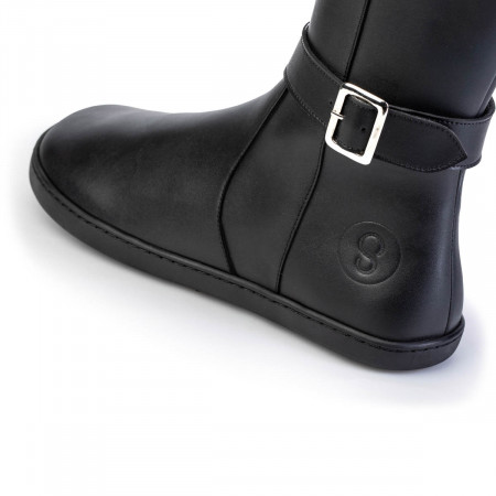 GLAM Black Leather barefoot boots
