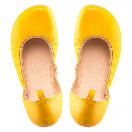 TULIP II Sun Yellow barefoot ballerinas